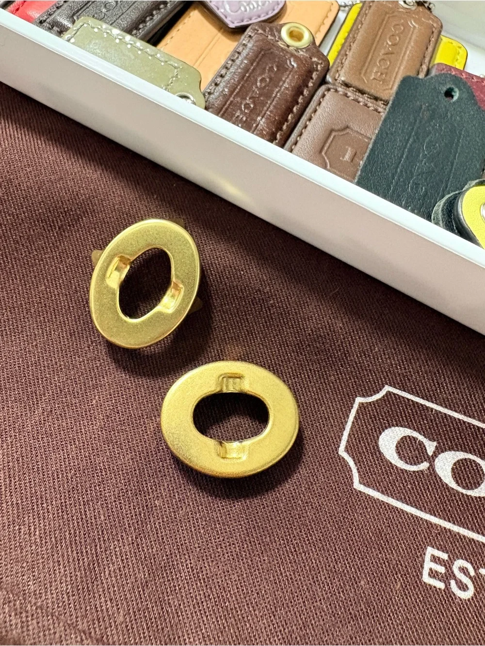 Vintage Coach 100% Solid Brass Turnlock Replacement Hardware Faces (Set of 2)